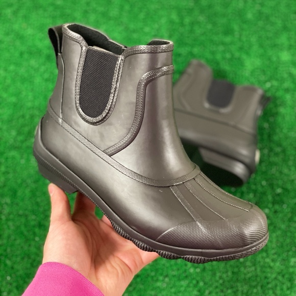 Sperry Syren Cove Mid Top Mens Weatherproof Rain Boots Black STS85677 NEW Size 7 - Picture 1 of 2